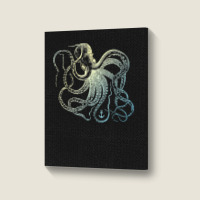 Octopus Cool Vintage Marine Biologist Ocean Sea Life 3 Portrait Canvas Print | Artistshot