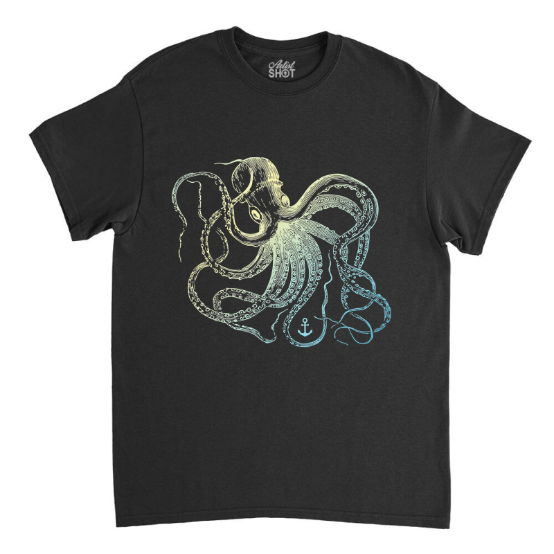 Octopus Cool Vintage Marine Biologist Ocean Sea Life 3 Classic T-shirt | Artistshot