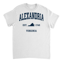 Alexandria Virginia Va Vintage Athletic Navy Sports Design Long Sleeve Classic T-shirt | Artistshot