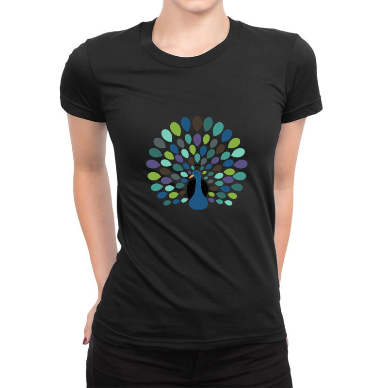 Peacock Time Ladies Fitted T-Shirt by NicholasRoberson | Artistshot