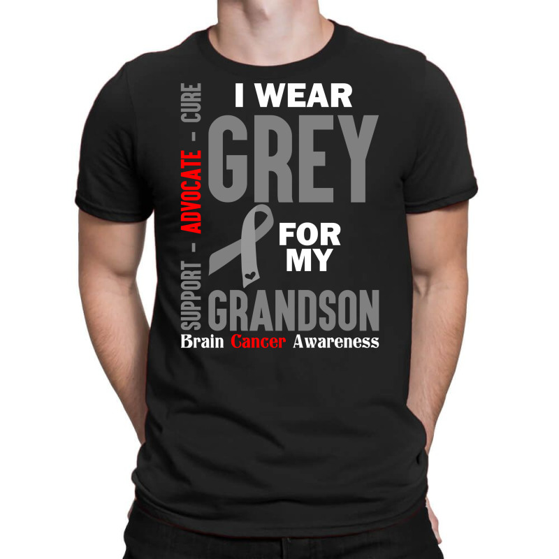 I Wear Grey For My Grandson (brain Cancer Awareness) T-shirt | Artistshot