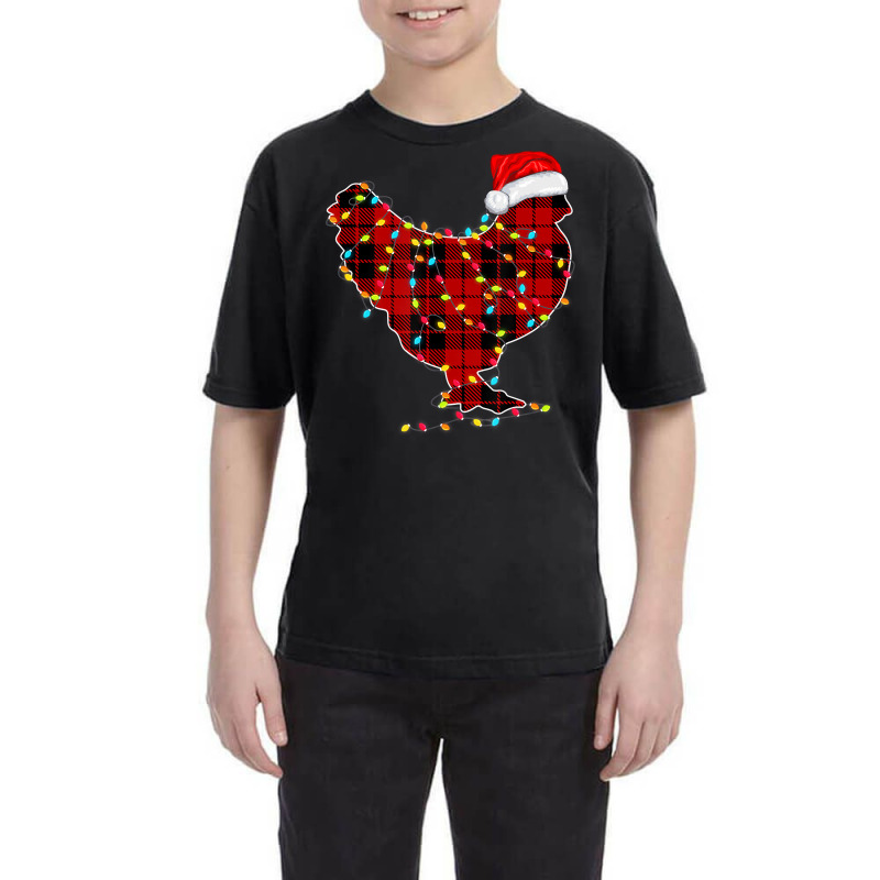 Funny Chicken Christmas Light Red Plaid Matching Family T  Shirt Youth Tee by hratke | Artistshot