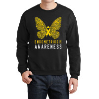 Butterfly Endometriosis Awareness Month Endo Support Ribbon Crewneck Sweatshirt | Artistshot