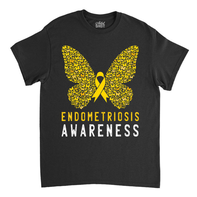 Butterfly Endometriosis Awareness Month Endo Support Ribbon Classic T-shirt by Kenlofu52 | Artistshot