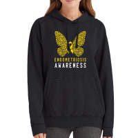 Butterfly Endometriosis Awareness Month Endo Support Ribbon Vintage Hoodie | Artistshot