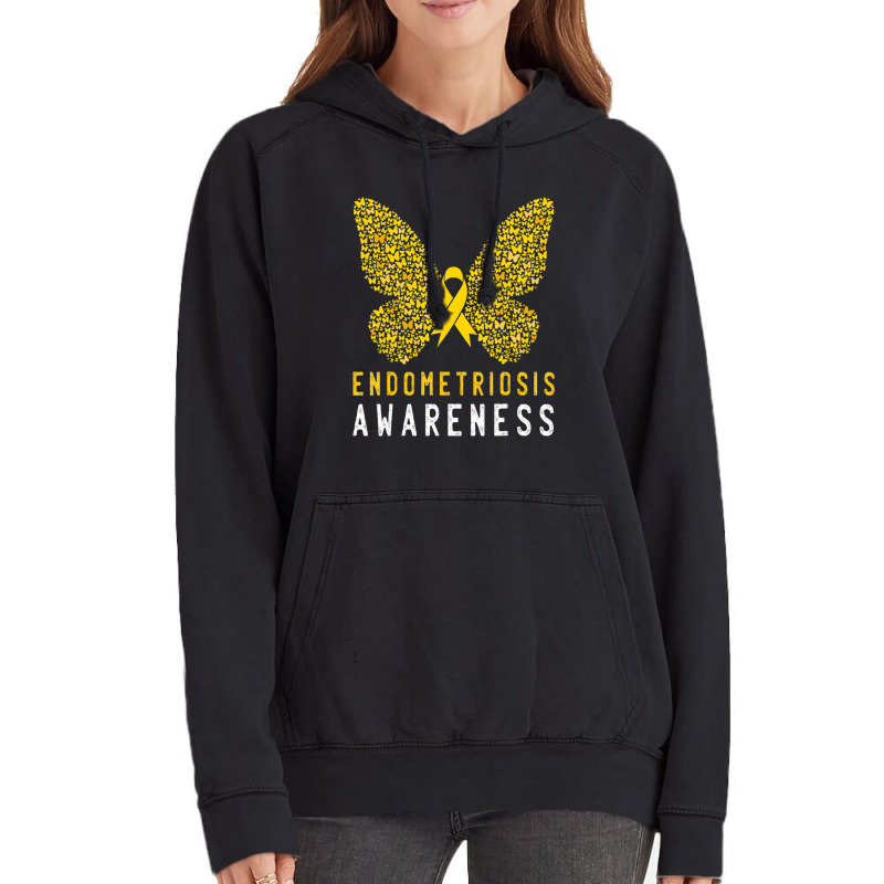 Butterfly Endometriosis Awareness Month Endo Support Ribbon Vintage Hoodie by Kenlofu52 | Artistshot