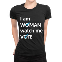 I Am Woman Watch Me Vote 2022 Blue Wave Vote Long Sleeve T Shirt Ladies Fitted T-shirt | Artistshot