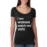 I Am Woman Watch Me Vote 2022 Blue Wave Vote Long Sleeve T Shirt Women's Triblend Scoop T-shirt | Artistshot