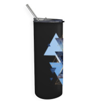 Geometric Triangle Compilation In Blue Skinny Tumbler | Artistshot