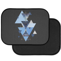 Geometric Triangle Compilation In Blue Rear Car Mat | Artistshot