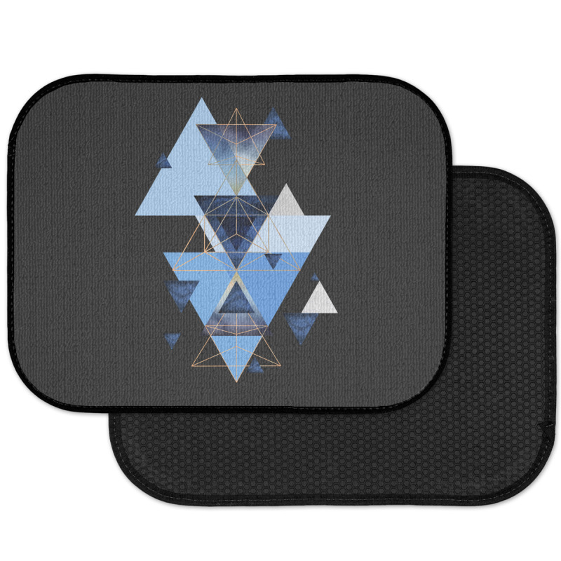 Geometric Triangle Compilation In Blue Rear Car Mat | Artistshot