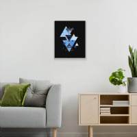 Geometric Triangle Compilation In Blue Metal Print Vertical | Artistshot