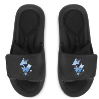 Geometric Triangle Compilation In Blue Slide Sandal | Artistshot