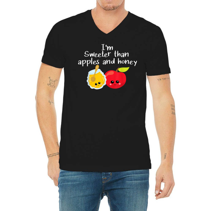 Rosh Hashanah Apples And Honey Shana Tova Jewish New Year T Shirt V-neck Tee | Artistshot