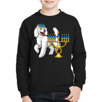 Funny Hanukkah T  Shirt Funny Jewish Poodle Dog Lover Menorah Hanukkah Youth Sweatshirt | Artistshot