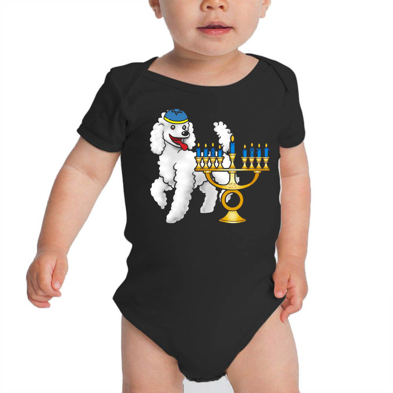 Funny Hanukkah T  Shirt Funny Jewish Poodle Dog Lover Menorah Hanukkah Baby Bodysuit | Artistshot