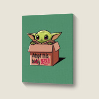 Adopt A Baby Mandalorian Baby Yoda Portrait Canvas Print | Artistshot