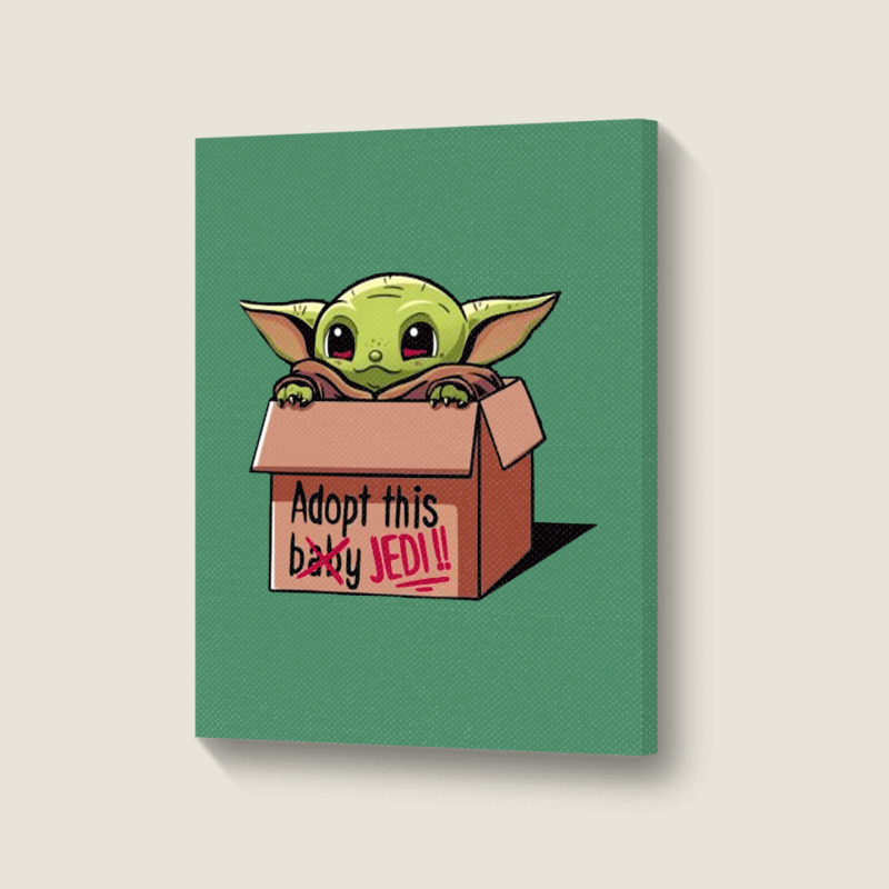 Adopt A Baby Mandalorian Baby Yoda Portrait Canvas Print by paulscott Art | Artistshot