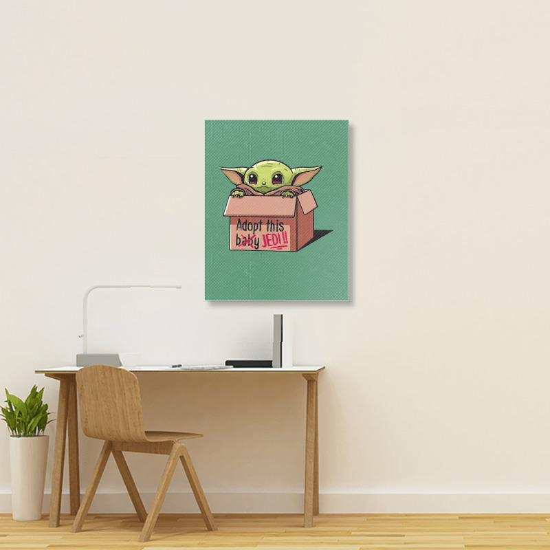 Adopt A Baby Mandalorian Baby Yoda Portrait Canvas Print by paulscott Art | Artistshot