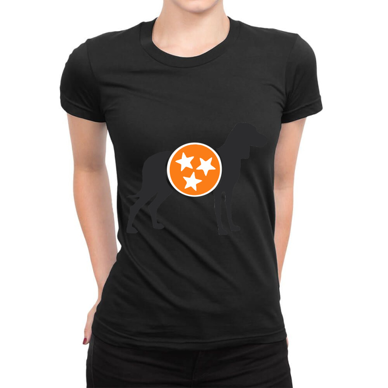 Dark Gray Hound With Orange _amp_ White Tri-star Ladies Fitted T-Shirt by KIMARMSTEAD | Artistshot