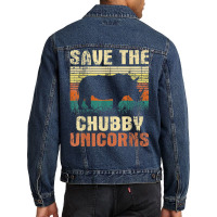 Save The Chubby Unicorns   Zoologist Rhino Lover Rhinoceros T Shirt Men Denim Jacket | Artistshot