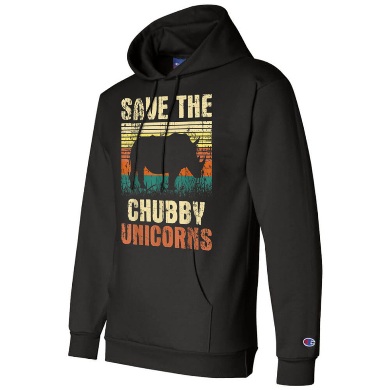 Save The Chubby Unicorns   Zoologist Rhino Lover Rhinoceros T Shirt Champion Hoodie by cm-arts | Artistshot