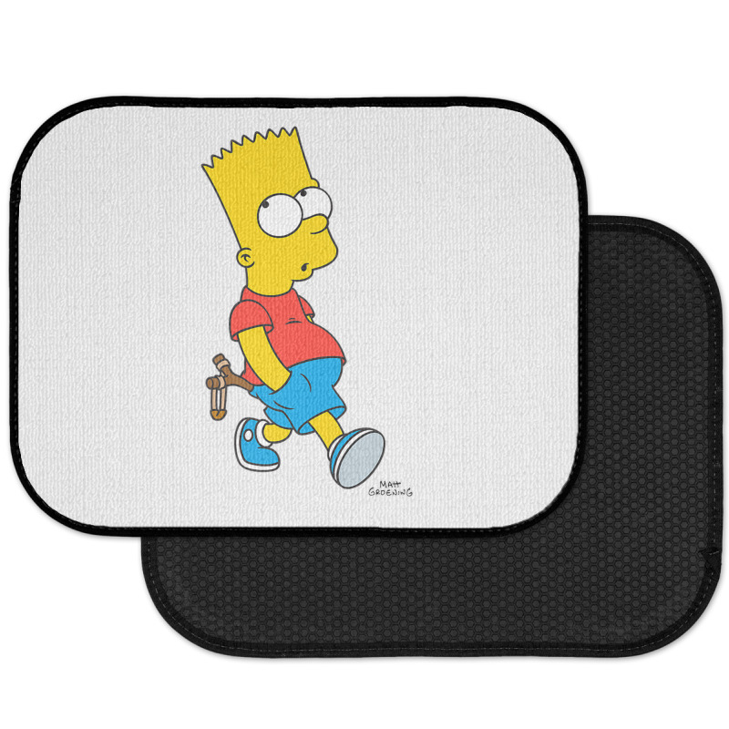 The Simpsons Bart Simpson With Slingshot Premium T Shirt Rear Car Mat | Artistshot