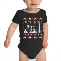 Merry Fracking Christmas Oilfield Oil Ugly Christmas Sweater Long Slee Baby Bodysuit | Artistshot