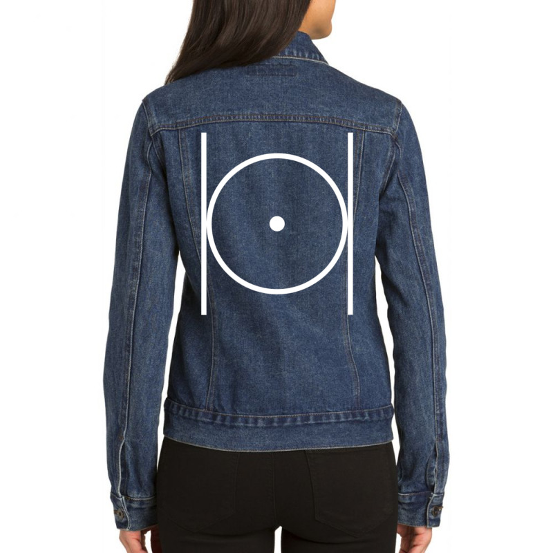 Masonic Point Within A Circle Circumpunct Parallel Lines Ladies Denim Jacket by cm-arts | Artistshot