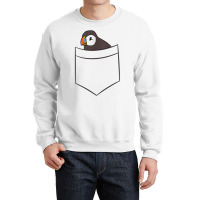 Womens Puffin In The Pocket Seabird Iceland Pocket Puffin V Neck T Shi Crewneck Sweatshirt | Artistshot