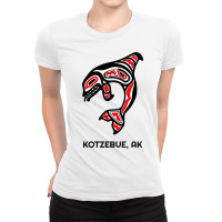 Kotzebue, Alaska Native American Indian Orca Killer Whales Ladies Fitted T-shirt | Artistshot