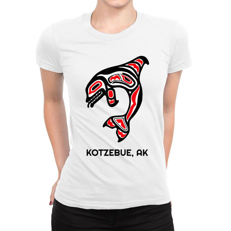 Kotzebue, Alaska Native American Indian Orca Killer Whales Ladies Fitted T-Shirt by BonnieTori | Artistshot