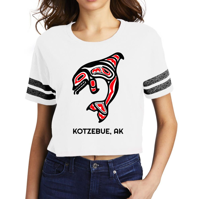 Kotzebue, Alaska Native American Indian Orca Killer Whales Scorecard Crop Tee by BonnieTori | Artistshot