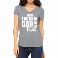 Best Truckin Dad Ever Big Rig Pullover Hoodie Women's V-neck T-shirt | Artistshot