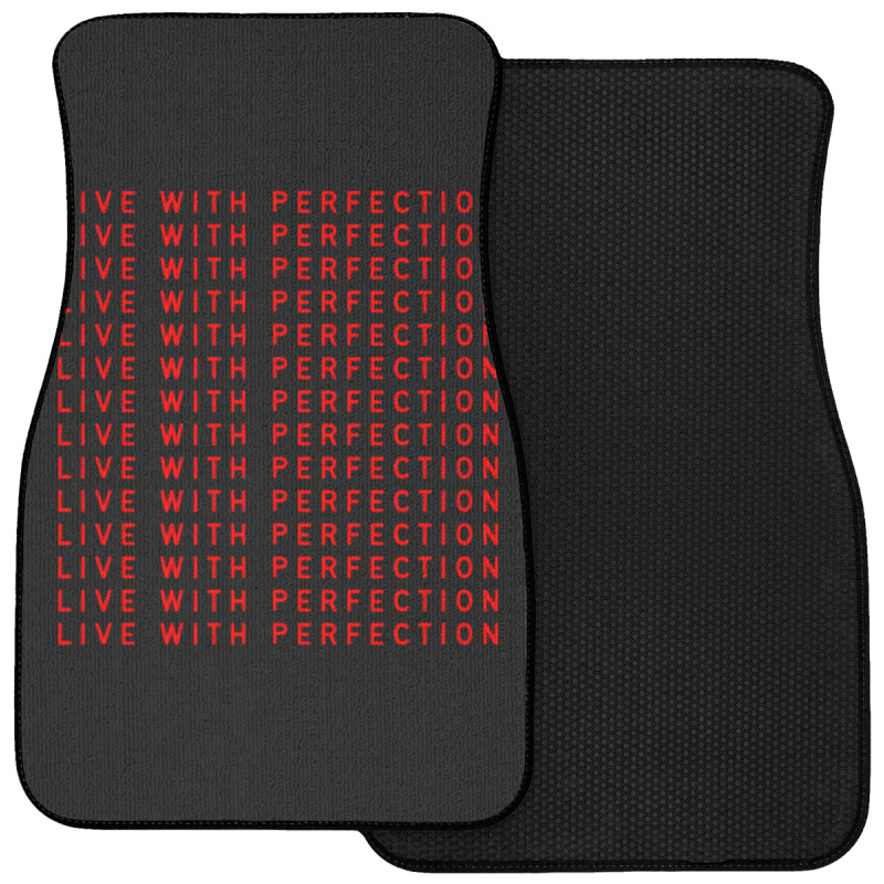 Live With Perfection Red Pattern Aesthetic Front Car Mat | Artistshot