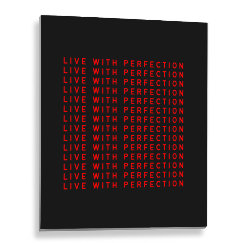 Live With Perfection Red Pattern Aesthetic Metal Print Vertical | Artistshot