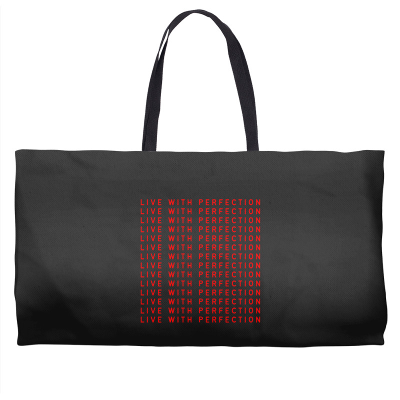 Live With Perfection Red Pattern Aesthetic Weekender Totes | Artistshot