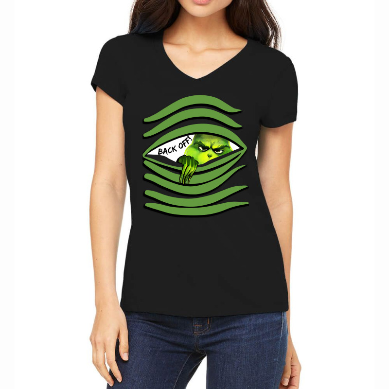 The Grinch - Back Off! Women's V-Neck T-Shirt by atereabag | Artistshot