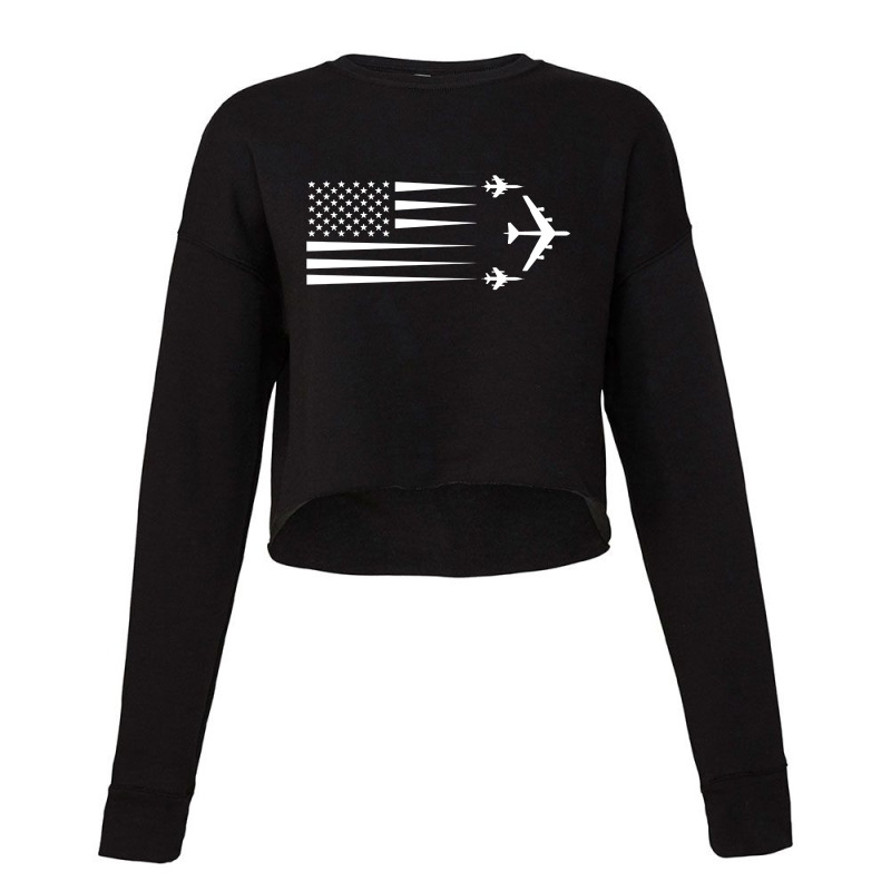 B-52 F-105 Thud Us Flag Contrail Cropped Sweater by Kanmosrin52 | Artistshot