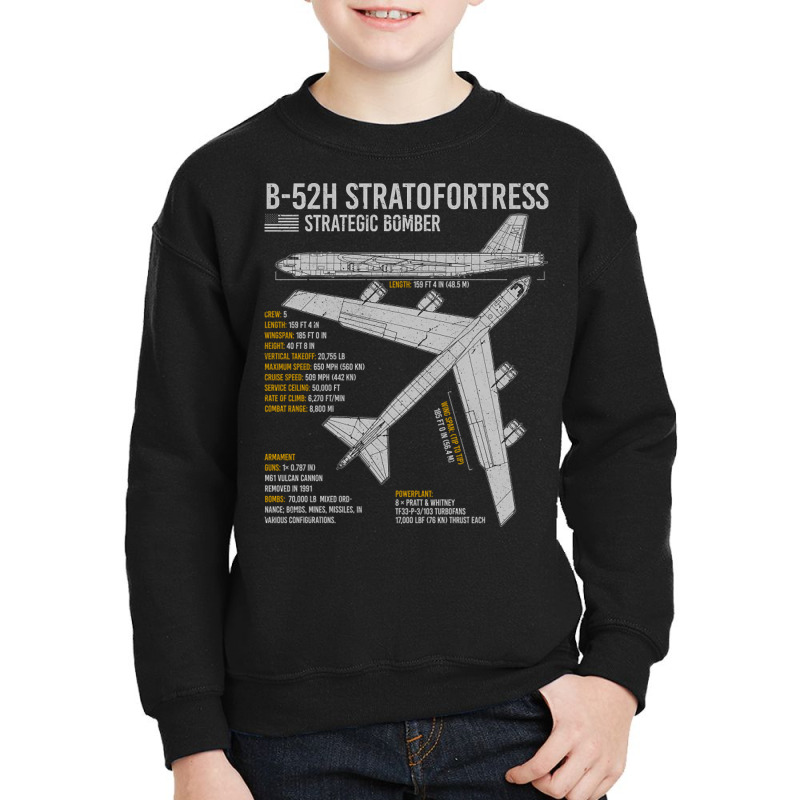 B-52 Stratofortress Blueprint American Bomber Youth Sweatshirt by Kanmosrin52 | Artistshot