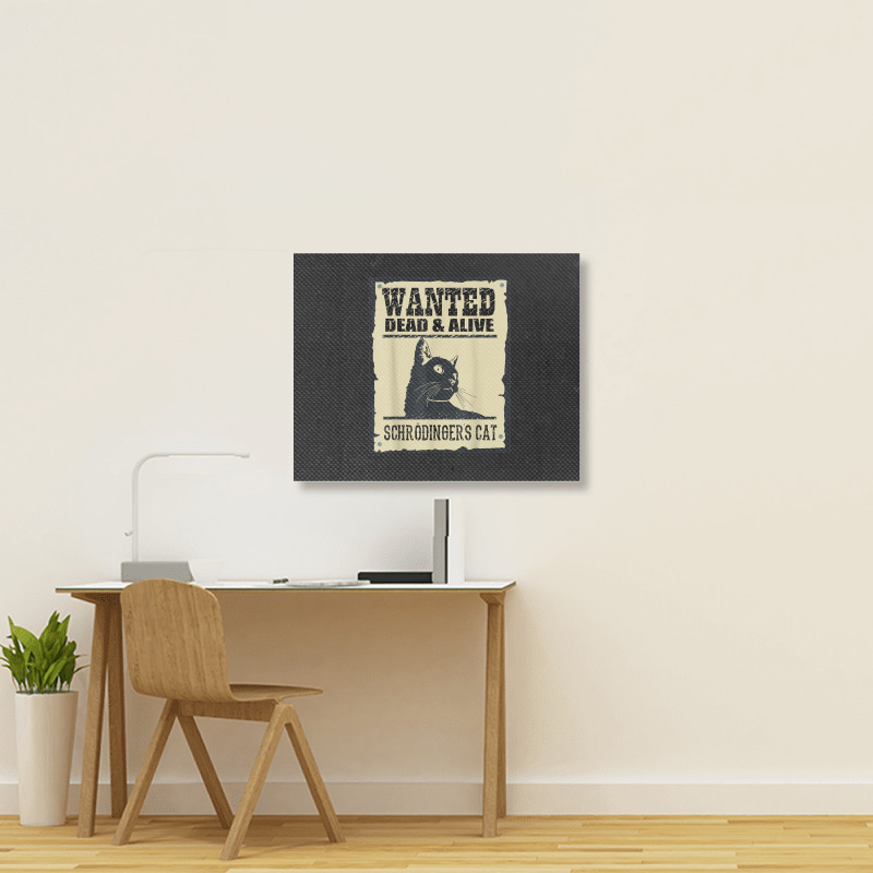 Wanted Dead Or Alive Schrodinger_s Cat Landscape Canvas Print by cm-arts | Artistshot