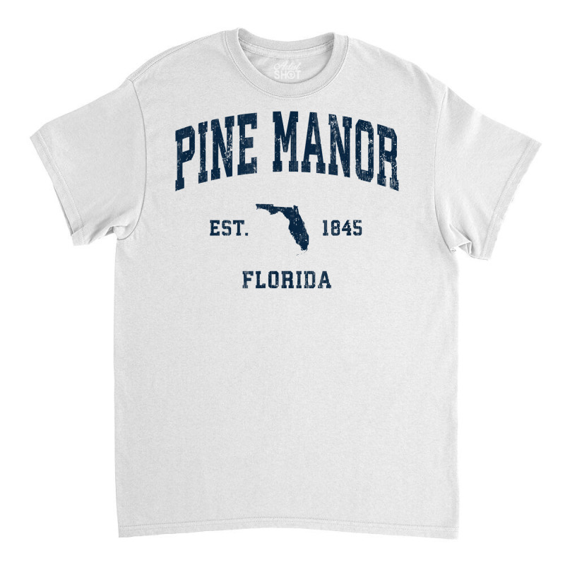 Pine Manor Florida Fl Vintage Athletic Navy Sports Design T Shirt Classic T-shirt by cm-arts | Artistshot