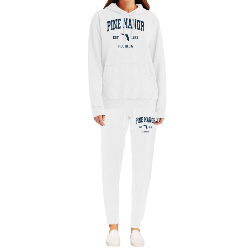 Pine Manor Florida Fl Vintage Athletic Navy Sports Design T Shirt Hoodie & Jogger set by cm-arts | Artistshot