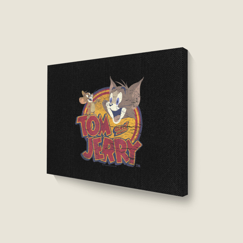 Tom And Jerry Water Damaged Colors Landscape Canvas Print | Artistshot