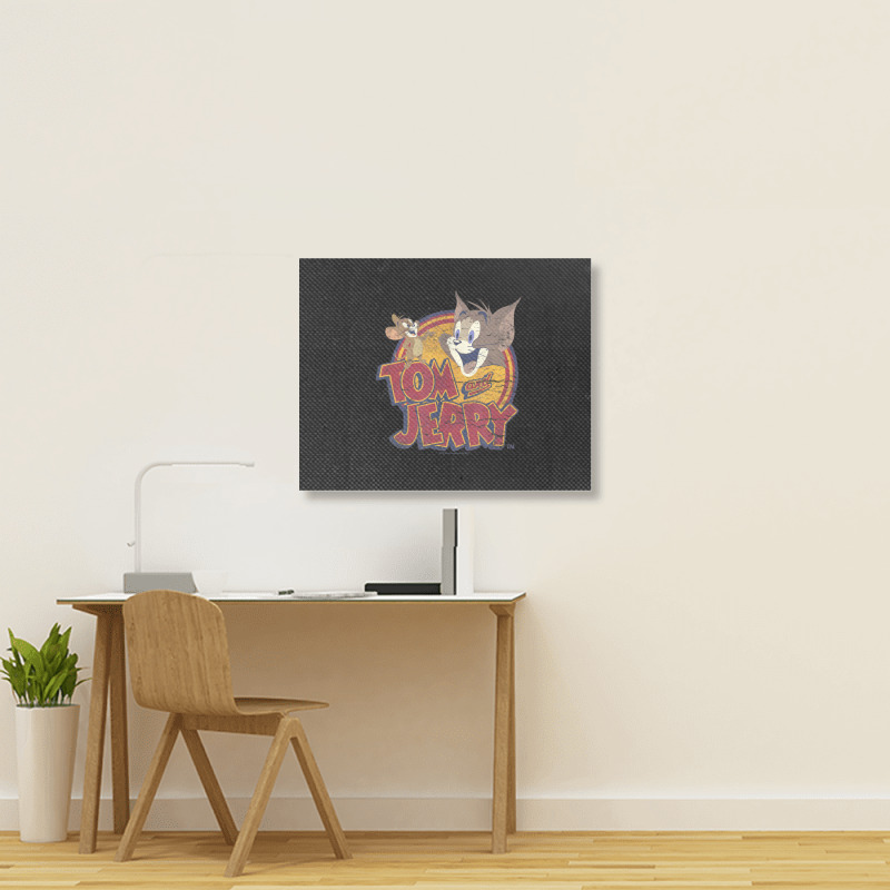 Tom And Jerry Water Damaged Colors Landscape Canvas Print | Artistshot