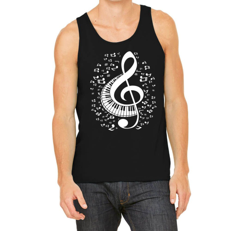 Treble Clef Keyboard Classical Music Notes Pianist Piano Tank Top | Artistshot