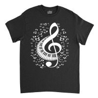 Treble Clef Keyboard Classical Music Notes Pianist Piano Classic T-shirt | Artistshot