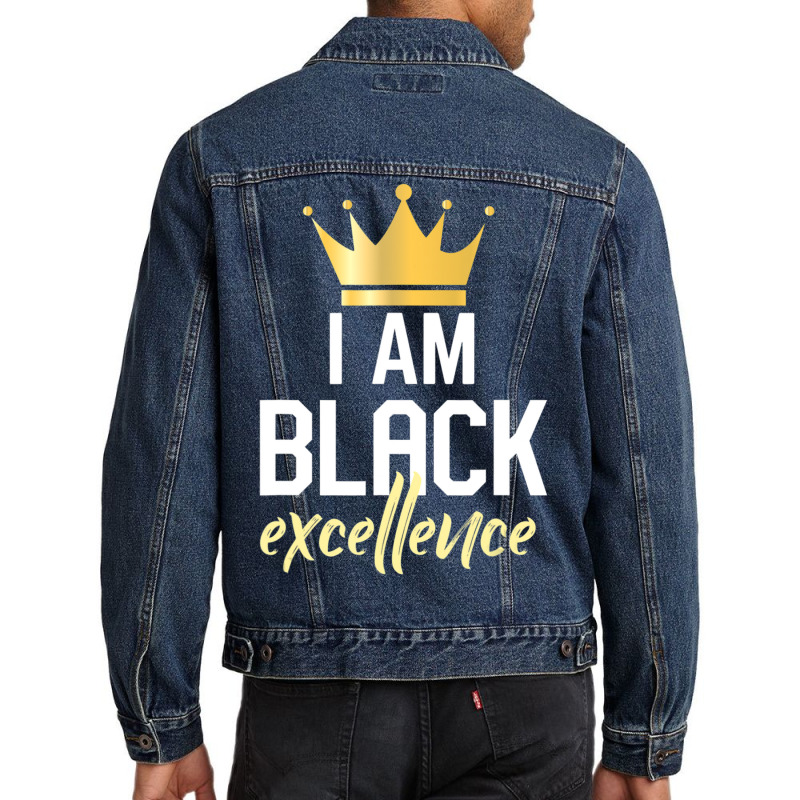 I Am Black Excellence Men Denim Jacket by laughingtuy | Artistshot