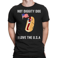 Hot Diggity Dog I Love Usa Fourth Of July T-shirt | Artistshot