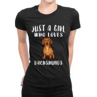 Im Just A Girl Who Loves Dachshunds Dog Lover Gift Ladies Fitted T-shirt | Artistshot